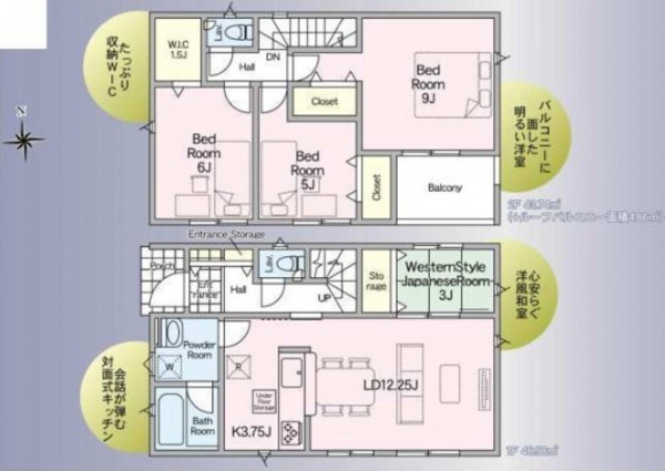 多賀城市新田、新築一戸建ての間取り画像です
