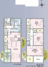 多賀城市新田、新築一戸建ての間取り画像です
