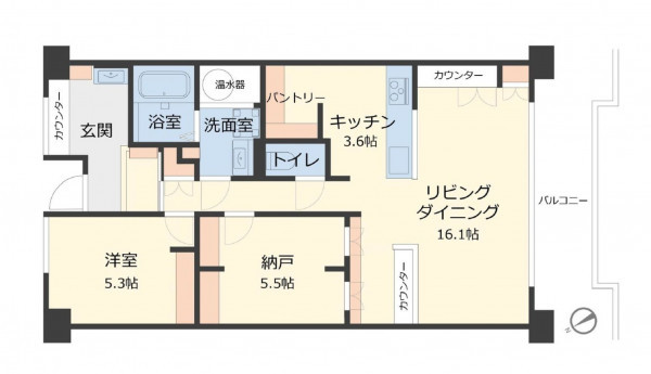 多賀城市明月、マンションの間取り画像です