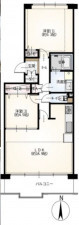 多賀城市東田中、マンションの間取り画像です