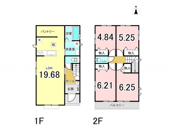 多賀城市丸山、新築一戸建ての間取り画像です