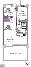 仙台市宮城野区新田、マンションの間取り画像です