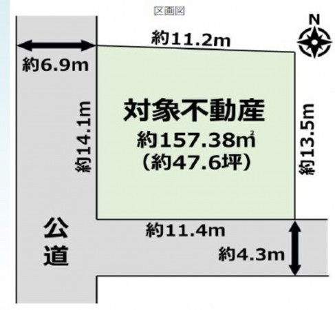 仙台市宮城野区小田原、土地の間取り画像です