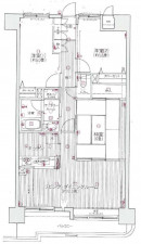 仙台市宮城野区福室、マンションの間取り画像です
