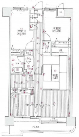 仙台市宮城野区福室、マンションの間取り画像です