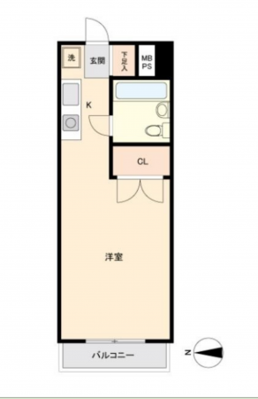 仙台市宮城野区新田、マンションの間取り画像です