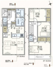 仙台市宮城野区安養寺、新築一戸建ての間取り画像です