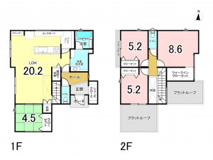 多賀城市八幡、新築一戸建ての間取り画像です