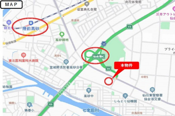 仙台市宮城野区中野、土地の画像です
