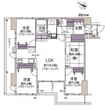 仙台市宮城野区原町、マンションの間取り画像です