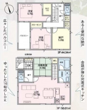仙台市宮城野区福室、新築一戸建ての間取り画像です