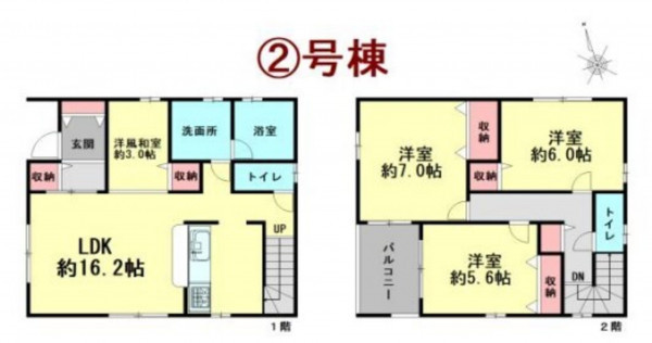仙台市宮城野区福室、新築一戸建ての間取り画像です