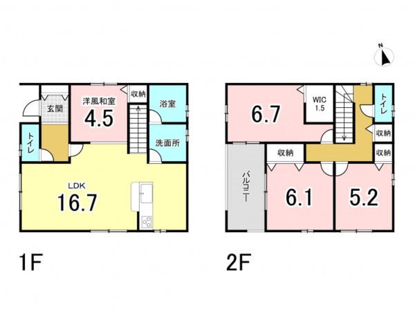 仙台市宮城野区福室、新築一戸建ての間取り画像です