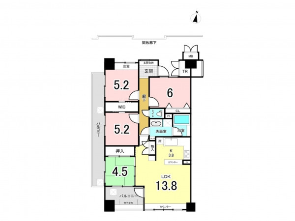 仙台市宮城野区新田東、マンションの間取り画像です