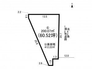 仙台市宮城野区岩切、土地の間取り画像です