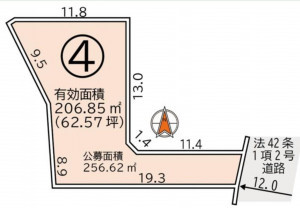 仙台市宮城野区岩切、土地の間取り画像です