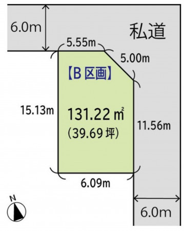 仙台市宮城野区福室、土地の間取り画像です