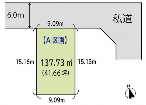 仙台市宮城野区福室、土地の間取り画像です