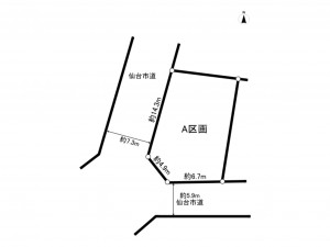 仙台市宮城野区鶴ケ谷、土地の間取り画像です