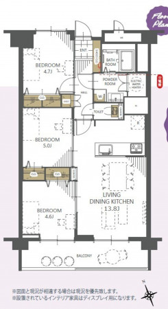仙台市宮城野区榴岡、マンションの間取り画像です
