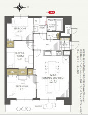 仙台市宮城野区大梶、マンションの間取り画像です
