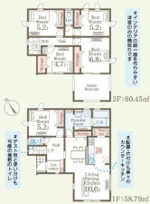 仙台市宮城野区福室、新築一戸建ての間取り画像です