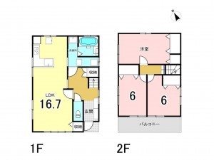 八千代市八千代台東、中古一戸建ての間取り画像です