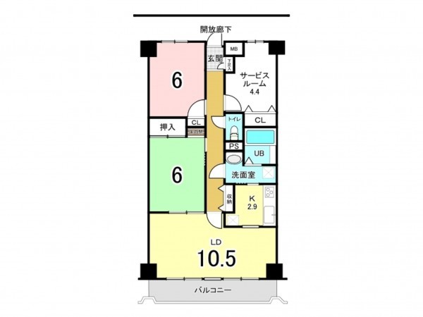 八千代市大和田新田、マンションの間取り画像です