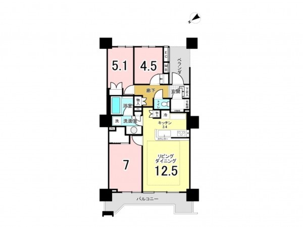 八千代市緑が丘、マンションの間取り画像です