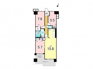 八千代市大和田新田、マンションの間取り画像です