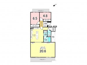 八千代市八千代台北、マンションの間取り画像です