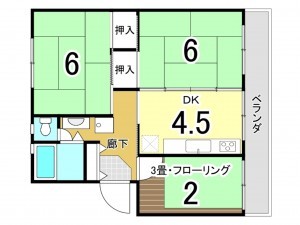八千代市村上、マンションの間取り画像です