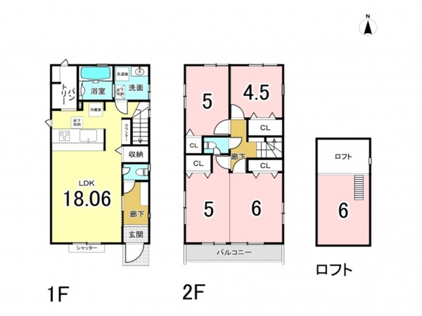 八千代市下市場、新築一戸建ての間取り画像です