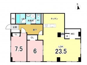 八千代市勝田台、マンションの間取り画像です