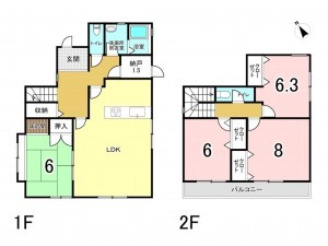 八千代市八千代台北、中古一戸建ての間取り画像です