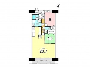 八千代市下市場、マンションの間取り画像です