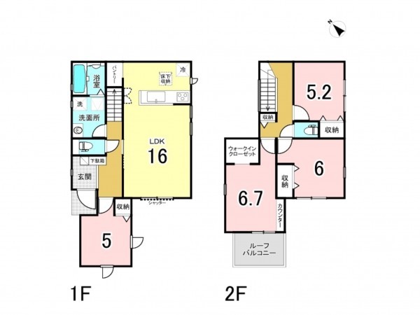 八千代市八千代台西、新築一戸建ての間取り画像です
