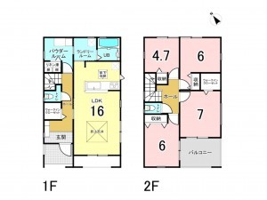 八千代市上高野、新築一戸建ての間取り画像です