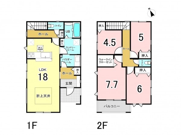 八千代市上高野、新築一戸建ての間取り画像です