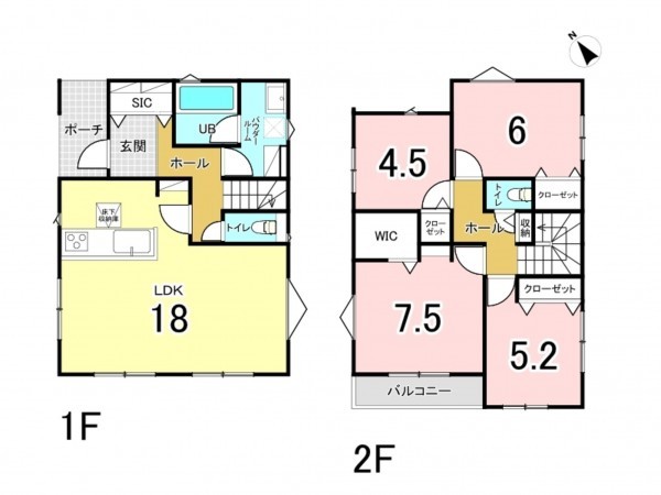 八千代市八千代台南、新築一戸建ての間取り画像です