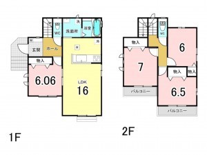 八千代市八千代台東、新築一戸建ての間取り画像です