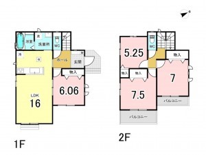 八千代市八千代台東、新築一戸建ての間取り画像です