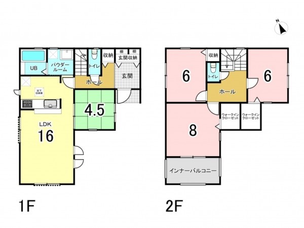 八千代市大和田、新築一戸建ての間取り画像です