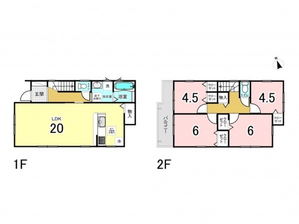八千代市八千代台東、新築一戸建ての間取り画像です