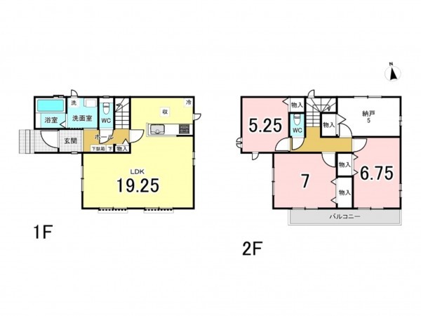 八千代市萱田町、新築一戸建ての間取り画像です