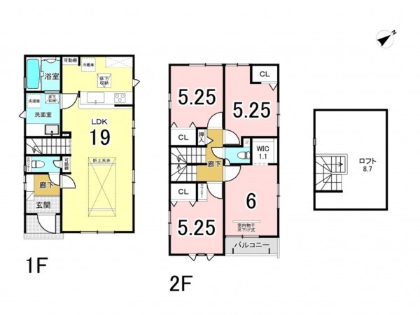 八千代市勝田台、新築一戸建ての間取り画像です