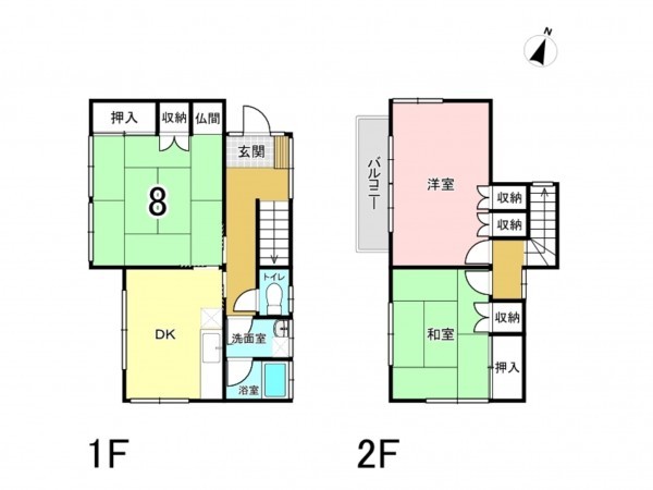 八千代市勝田台南、中古一戸建ての間取り画像です