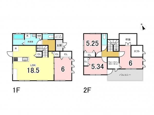 八千代市島田台、中古一戸建ての間取り画像です