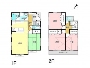 八千代市勝田台、中古一戸建ての間取り画像です