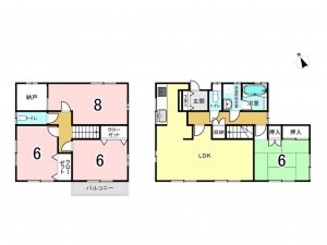 八千代市大和田新田、中古一戸建ての間取り画像です